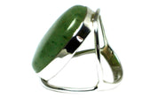 Green AVENTURINE Sterling Silver 925 Oval Gemstone Ring - Size: O - (GAVR2505171)