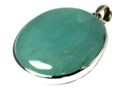 Large AQUAMARINE Sterling Silver Oval 925 Gemstone Pendant