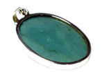 Large AQUAMARINE Sterling Silver Oval 925 Gemstone Pendant - (AQP0806171)