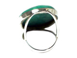 Tibetan TURQUOISE Sterling Silver 925 Oval Gemstone Ring - Size Q - (TTR0806171)
