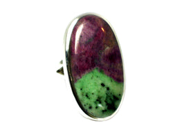 RUBY in ZOISITE Sterling Silver 925 Gemstone Ring (Size N)