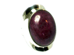 RUBY Sterling Silver 925 Gemstone Ring (Size L)