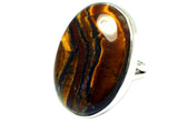TIGERS EYE Sterling Silver 925 Oval Gemstone Ring (Size O) - (TER1306171)
