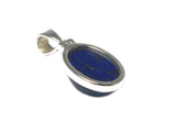 Blue Oval LAPIS LAZULI Sterling Silver 925 Gemstone Pendant - (LLPT0208171)
