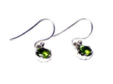 Round PERIDOT Sterling Silver 925 Gemstone Earrings - (PDE1207173)