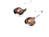 Rose Quartz Sterling Silver 925 Gemstone Round Drop Earrings - ( RQE3105171)