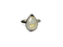 MOONSTONE Sterling Silver 925 Gemstone Ring - Size : J