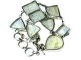 Chunky MOONSTONE Sterling Silver 925 Gemstone Necklace - (MSNL1807171)