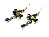 Multi Gemstone Sterling Silver 925 Earrings - (MSE1807172)
