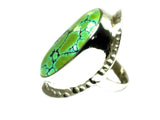 Tibetan TURQUOISE Sterling Silver 925 Oval Gemstone Ring - Size N - (TTR2107174)