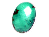 Tibetan TURQUOISE Sterling Silver 925 Oval Gemstone Ring - Size Q - (TTR2107173)