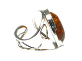 Adjustable Cognac  AMBER Sterling Silver 925 Gemstone Ring - (ABR0507172)