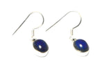 Blue Oval LAPIS LAZULI Sterling Silver Gemstone Earrings 925