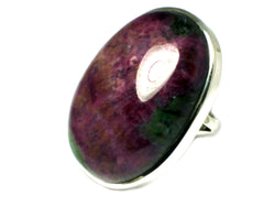RUBY in ZOISITE Sterling Silver 925 Gemstone Ring (Size O)