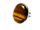 TIGERS EYE Sterling Silver 925 Oval Ring (Size: J) - (TER2305171)