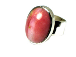 Pink OPAL Sterling Silver 925 Gemstone Ring - Size T - Hallmarked