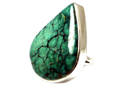 Tibetan TURQUOISE Sterling Silver 925 Ring (Size Q)