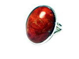 Sponge CORAL Sterling Silver 925 Ring (Sizes O)