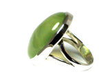 PREHNITE Sterling Silver 925 Oval Gemstone Ring - Size N - (PRR2305171)