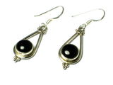 BLACK ONYX Sterling Silver Gemstone Earrings 925 - (BOER2906171)