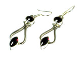GARNET Sterling Silver Gemstone Earrings 925 - (GER2906171)