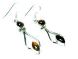 TIGER'S EYE Sterling Silver 925 Gemstone Earrings - (TEE2906171)