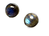 LABRADORITE Round Shaped - 8 mm - Sterling Silver Stud Earrings 925